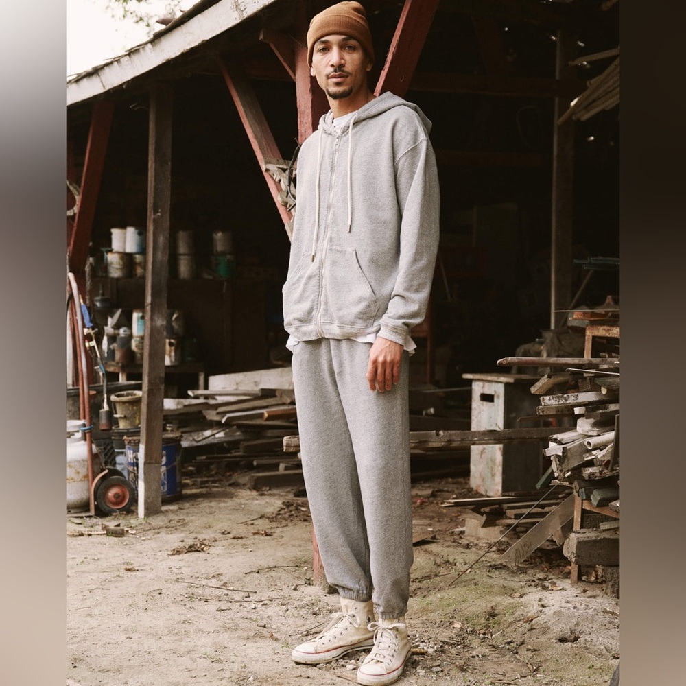 THE GREAT.  MEN'S ZIP UP HOODIE